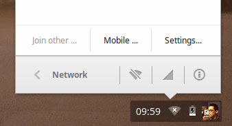 Network Tray in ChromeOS Network Tray in ChromeOS