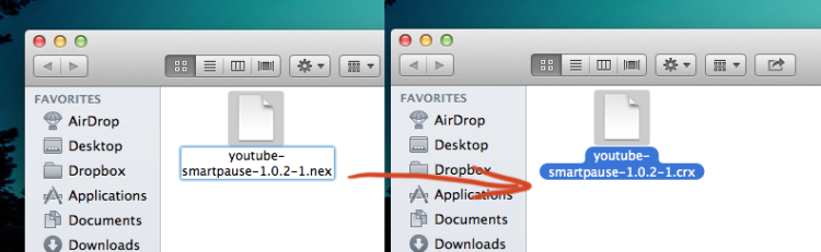 Renaming Opera extensions to work on Chrome