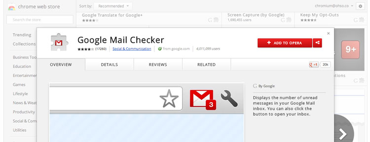 Chrome extensions for Opera