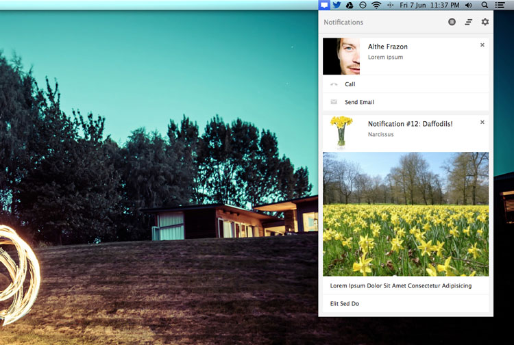 chrome message centre on os x