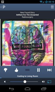 The Chromecast button at home in the Pandora app.