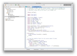 Eclipse-based Dart Editor with a sample project.