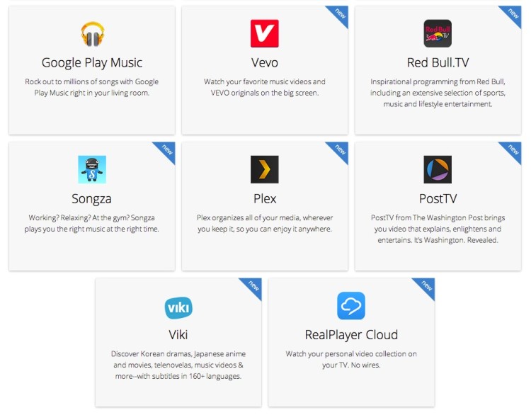 Some of the new apps adding Chromecast support.