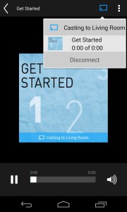 A featureful Chromecast popup in RealPlayer Cloud.