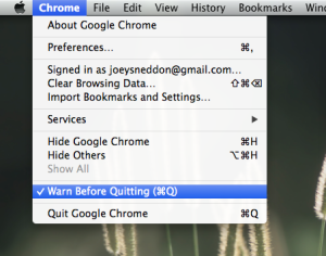 Chrome's Quit Guard Option