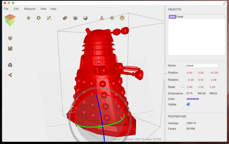 3dview for chrome with dalek .obj