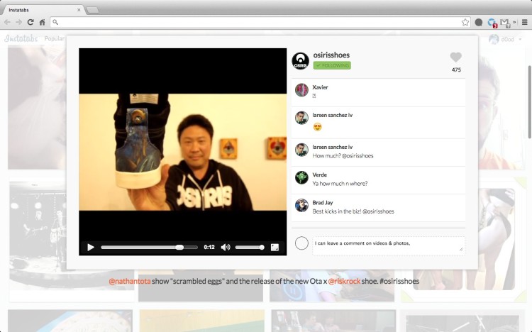 instatabs video