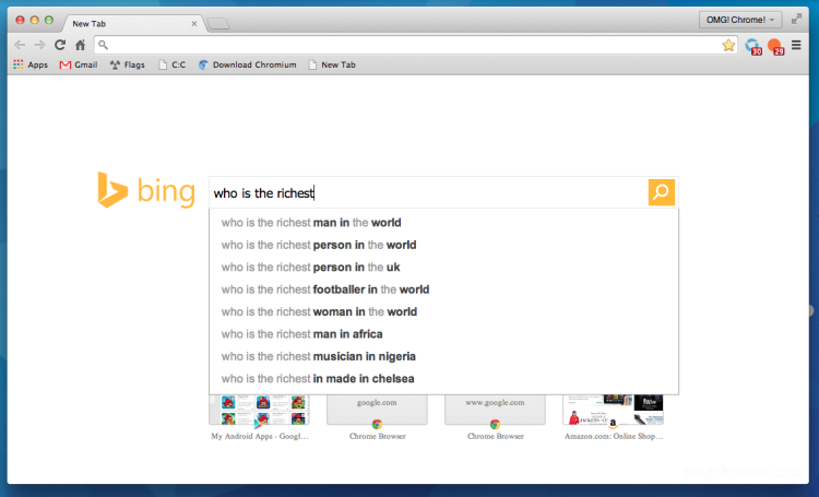 The custom 'New Tab Page' for Bing in Chrome is in development by Microsoft