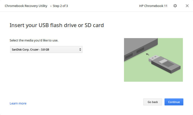 Selecting your recovery device is easier now too.