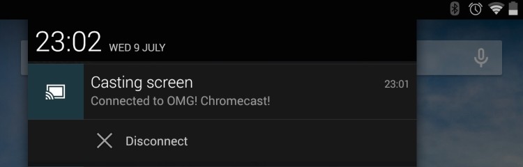 cast android screen mirroing