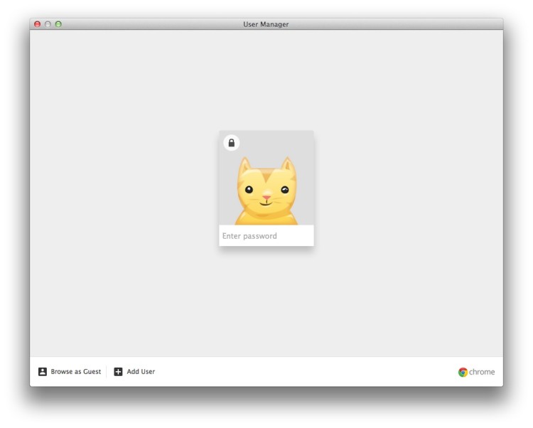 chrome login screen