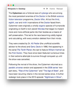 wikipedia for destkop article
