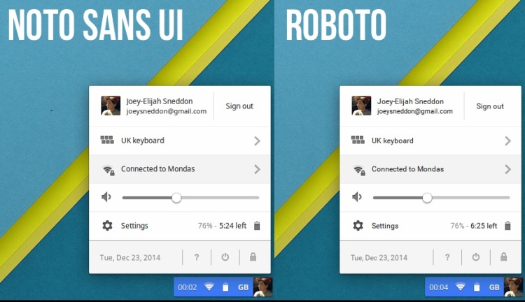 chrome os roboto font