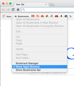 chrome apps button