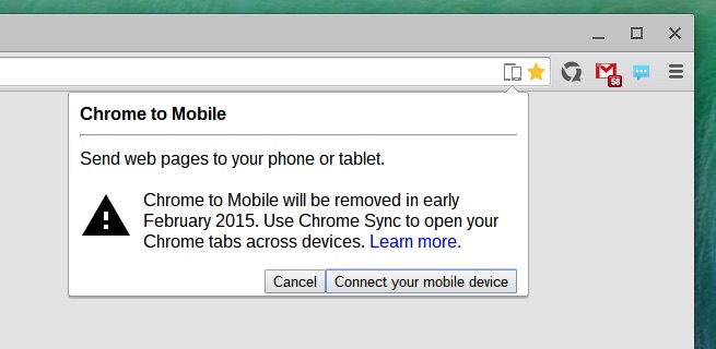 chrome to mobile extension