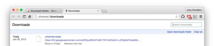 download notifier button