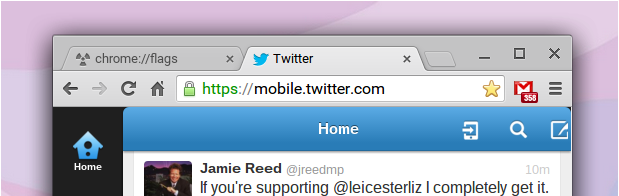 Chrome top bar: non-material