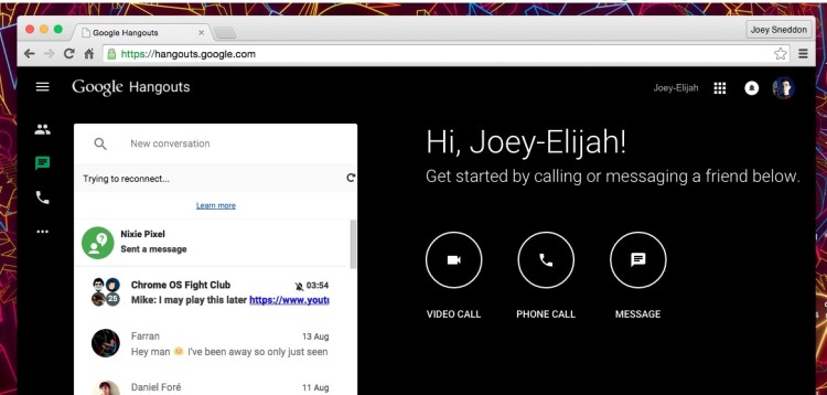 chrome hangouts website