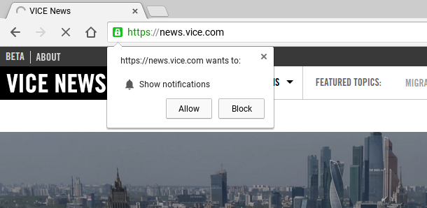 push notifications in chrome