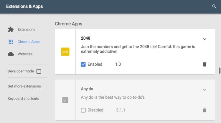 chrome extensions page redesign