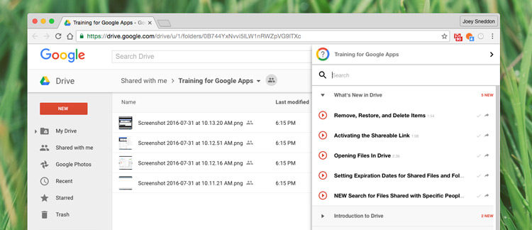 google training app extension