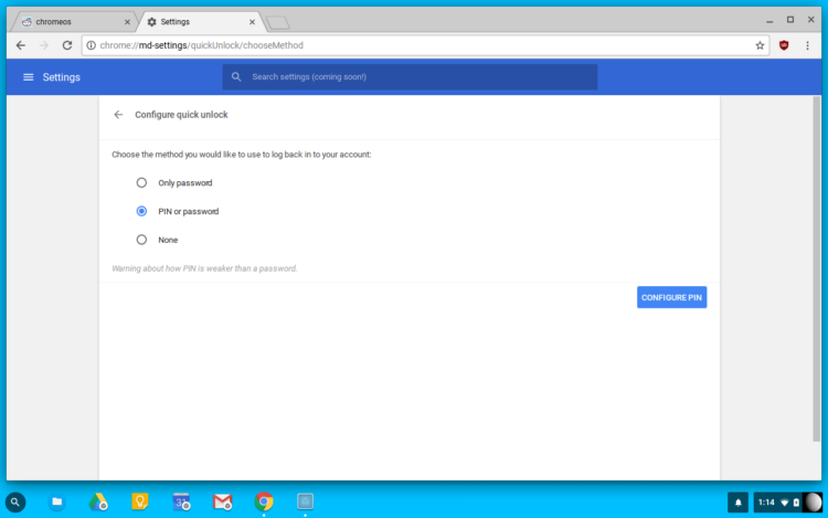 Setting up PIN Unlock