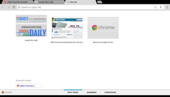 The new tab page on the Nexus 10
