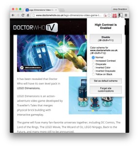 The page as it normally appears