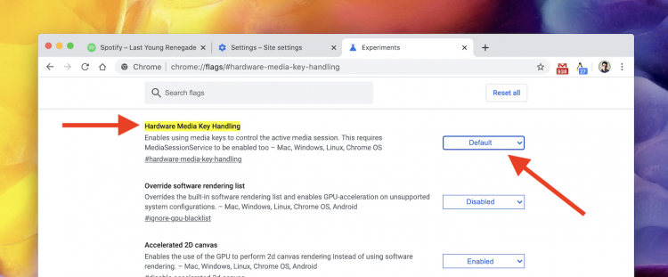 how to disable chrome media key integration